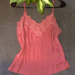Abercormbie and Fitch magenta lace tank top
